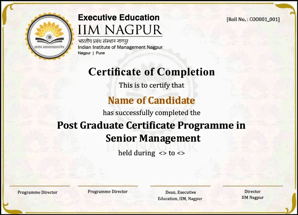 Sample Degree Certificate