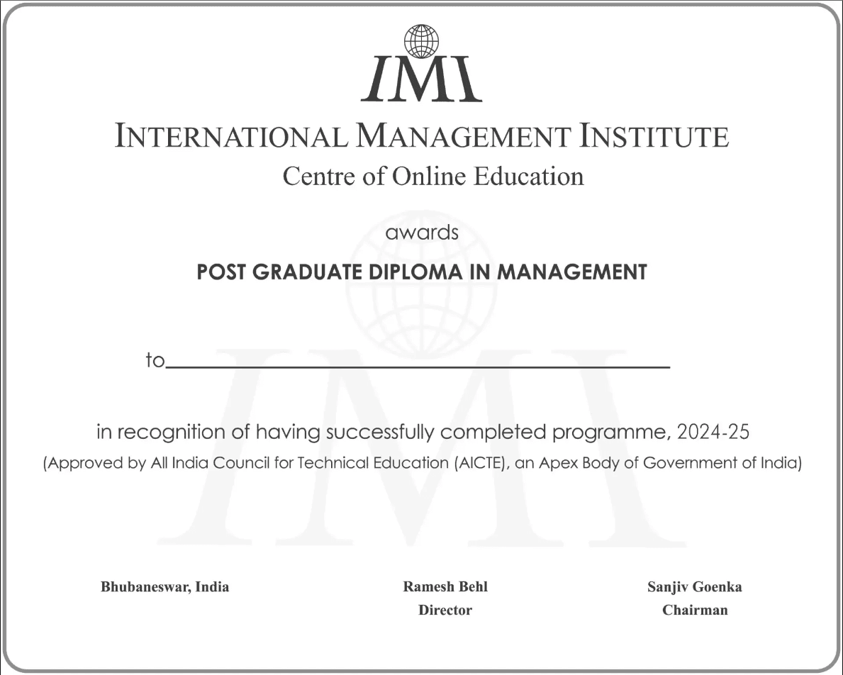 Sample Degree Certificate