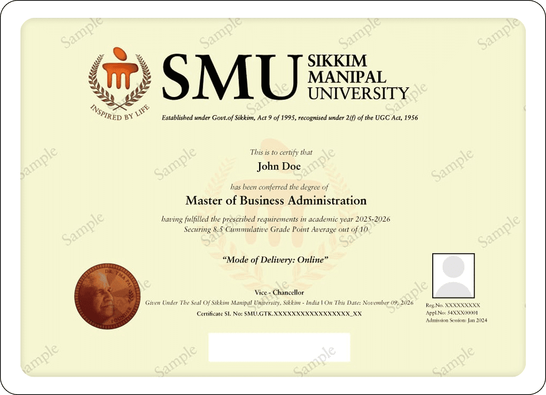 Sample Degree Certificate