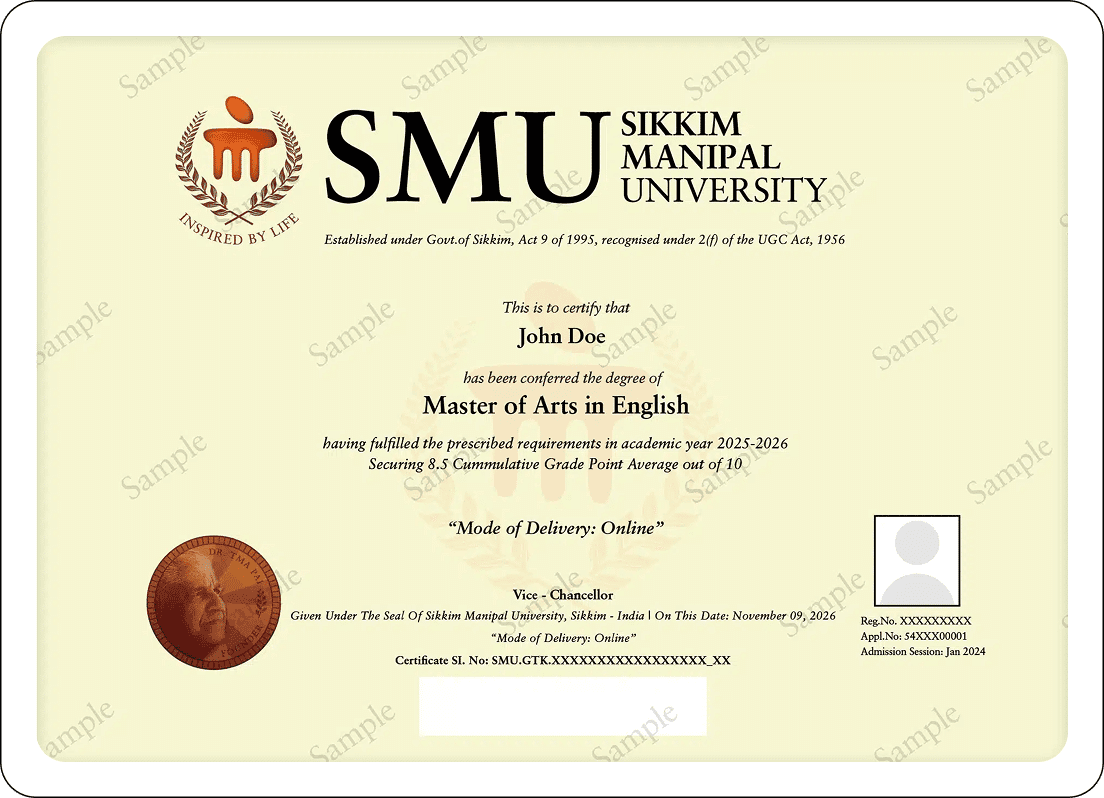 Sample Degree Certificate