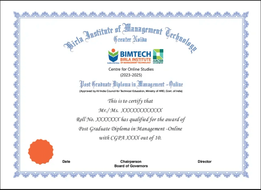 Sample Degree Certificate