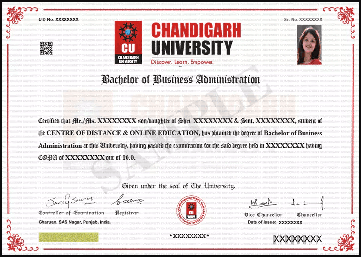 Sample Degree Certificate