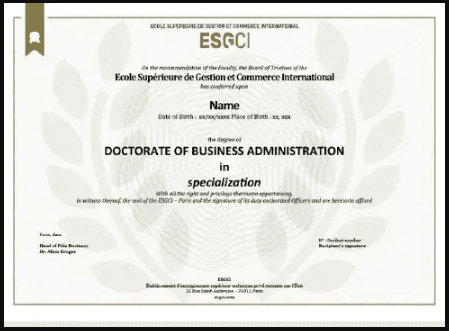 Sample Degree Certificate