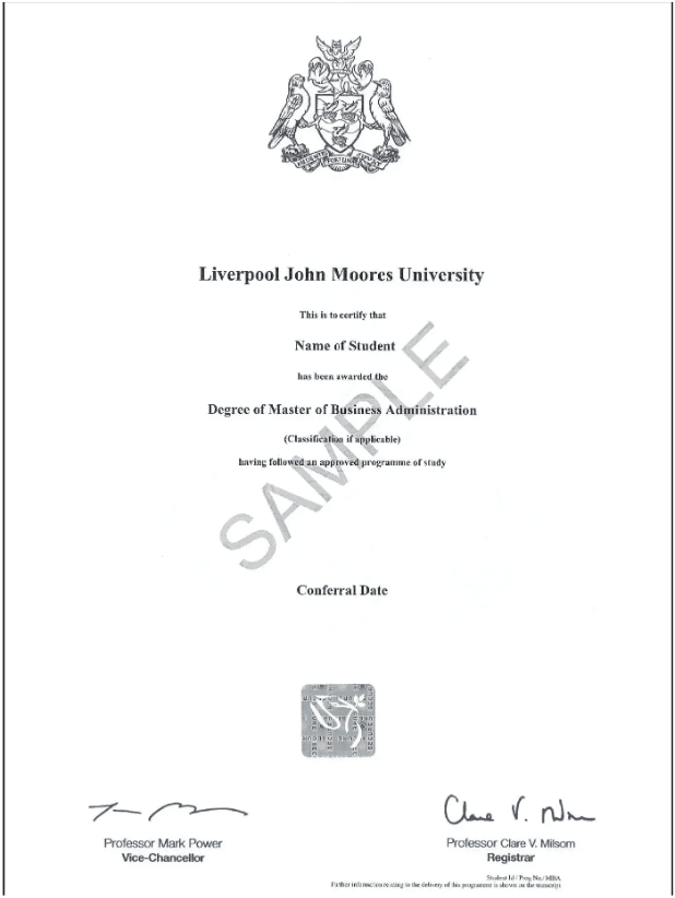 Sample Degree Certificate