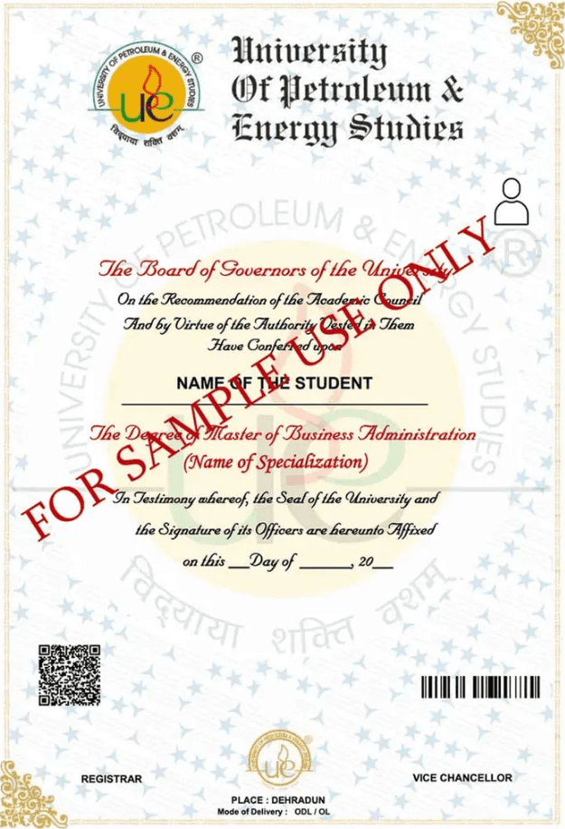 Sample Degree Certificate