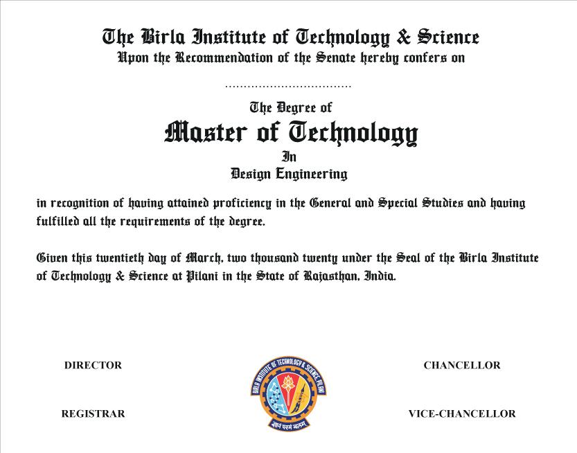 Sample Degree Certificate