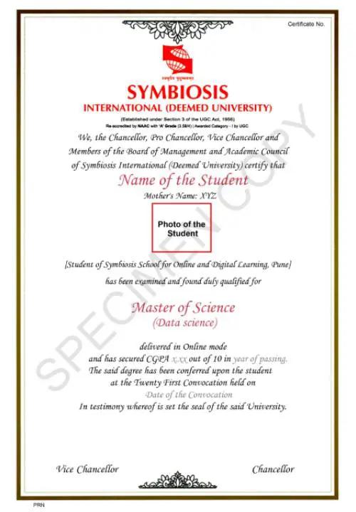 Sample Degree Certificate