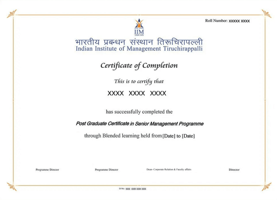 Sample Degree Certificate
