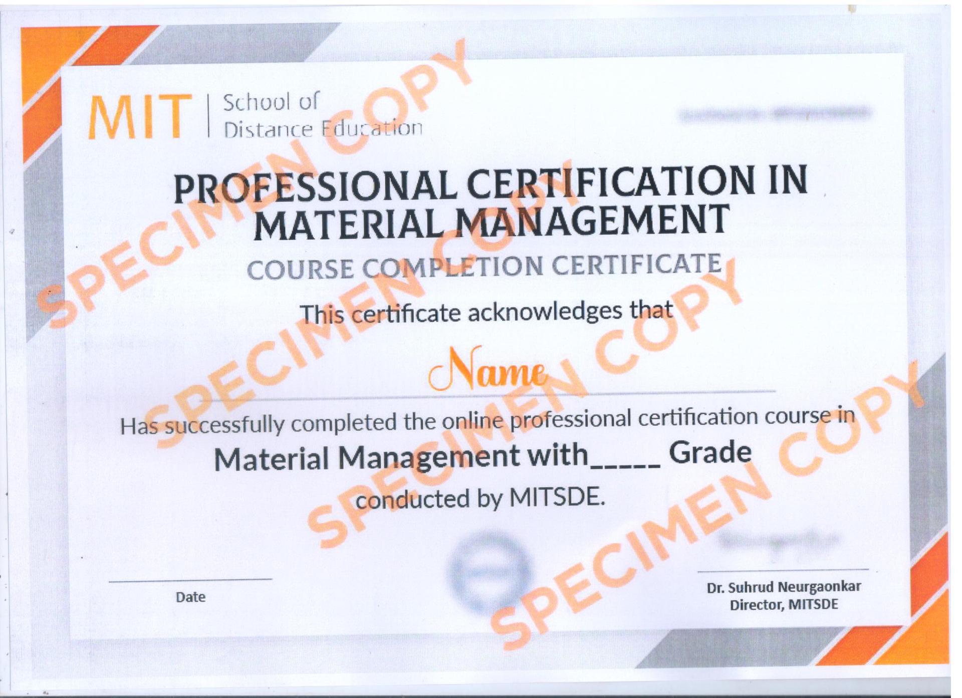 Sample Degree Certificate
