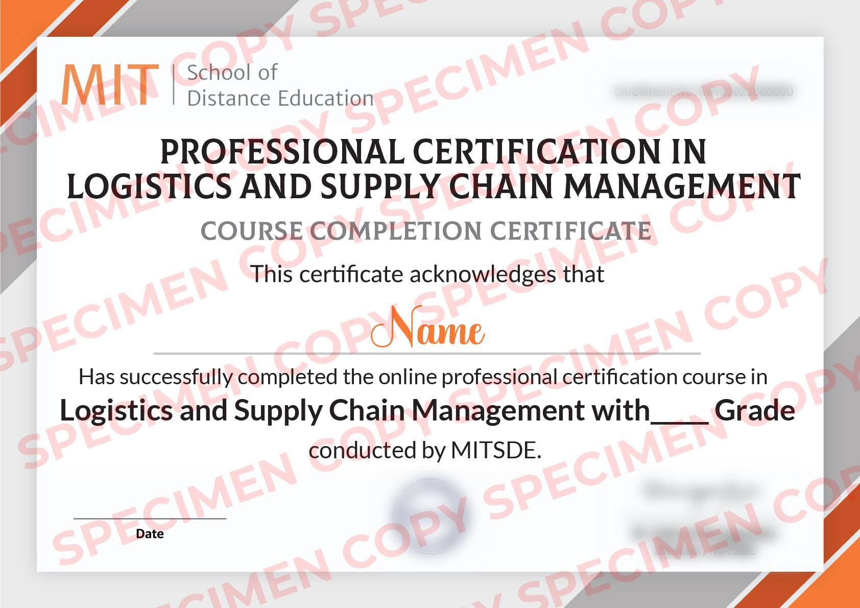 Sample Degree Certificate