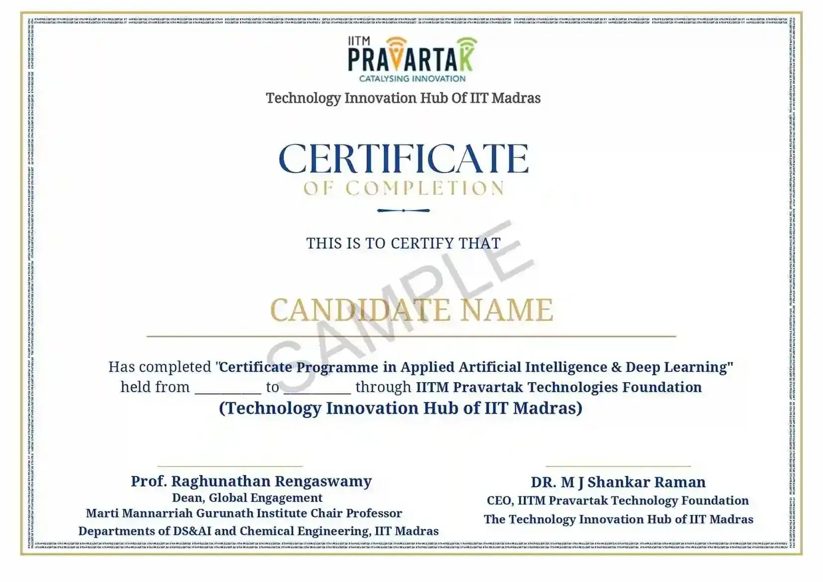 Sample Degree Certificate