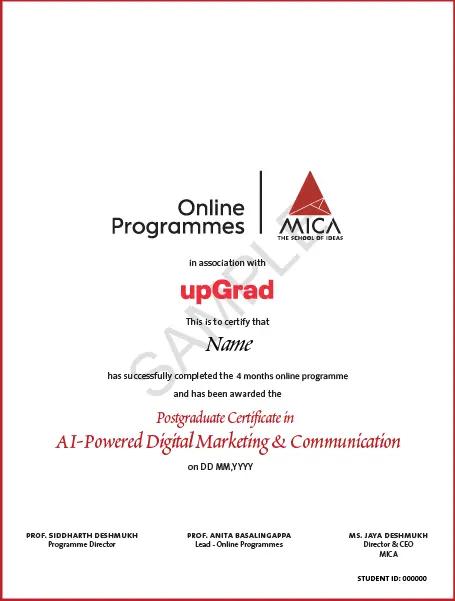 Sample Degree Certificate