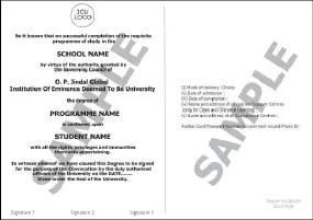 Sample Degree Certificate